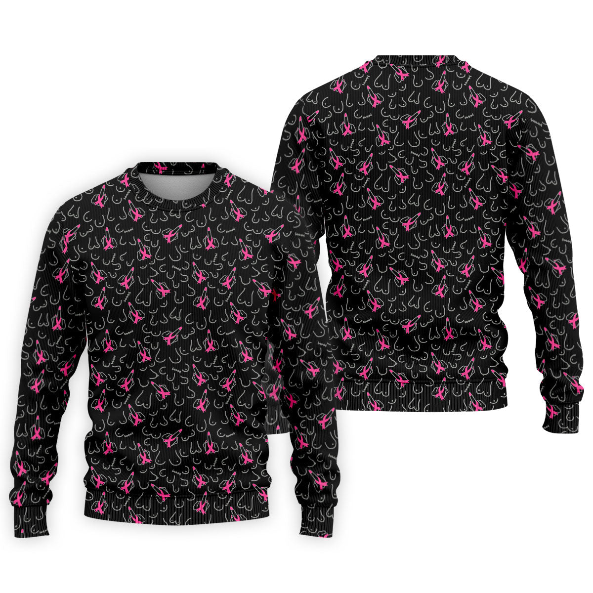 Breast Cancer Ribbon Middle Finger Polo Shirt, Mens Polo Shirts, Men's Golf Shirt