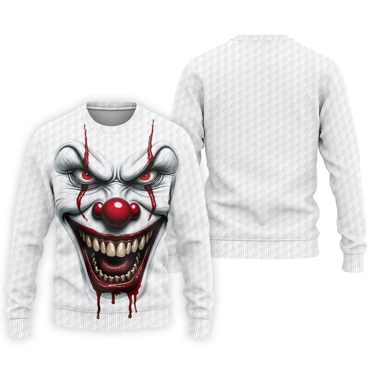 Clown Horror Character Golf Ball Halloween Polo Shirt, Men's Golf Shirt, Mens Golf Polo