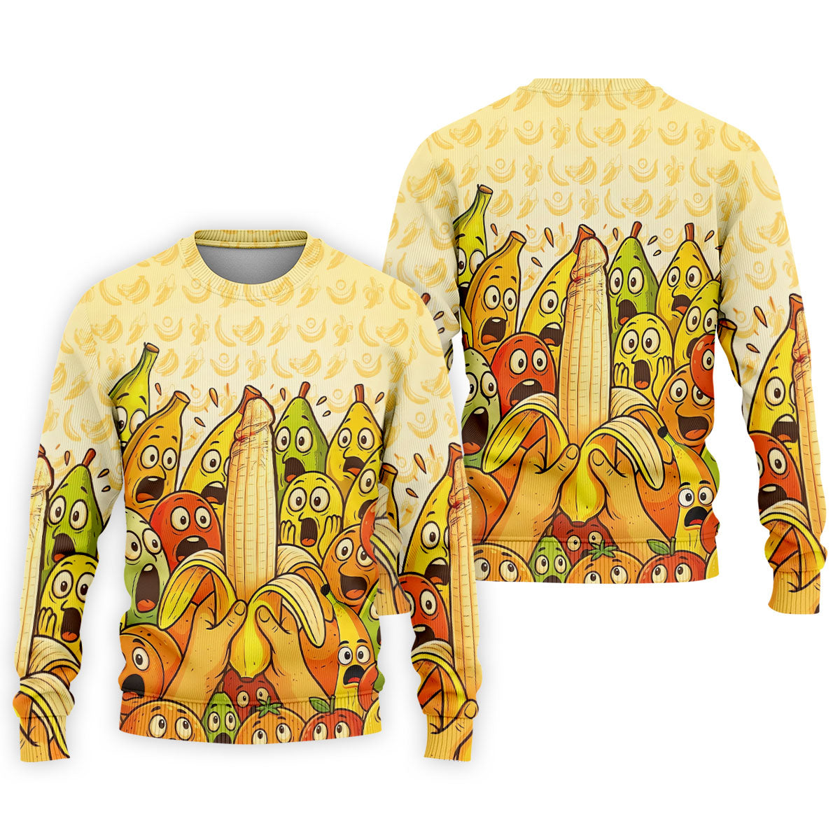 Funny Banana Fruit Cartoon Pattern Polo Shirt, Mens Golf Polo, Golf Shirts For Men