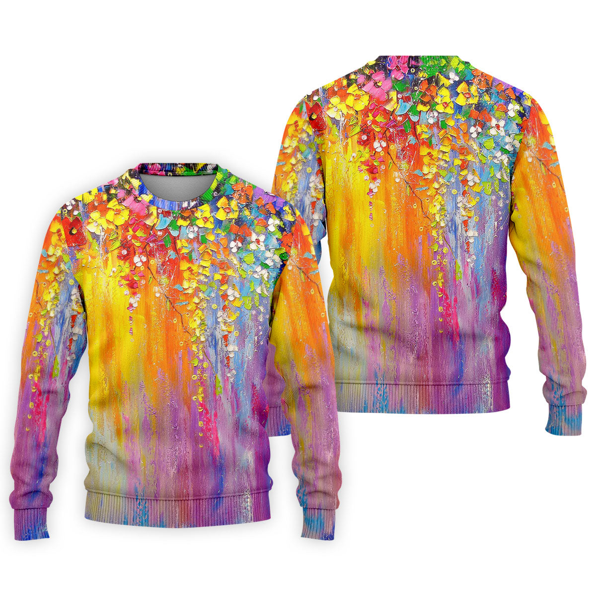 Colorful Abstract Floral Painting Golf Polo, Golf Tops For Men, Golfing Apparel