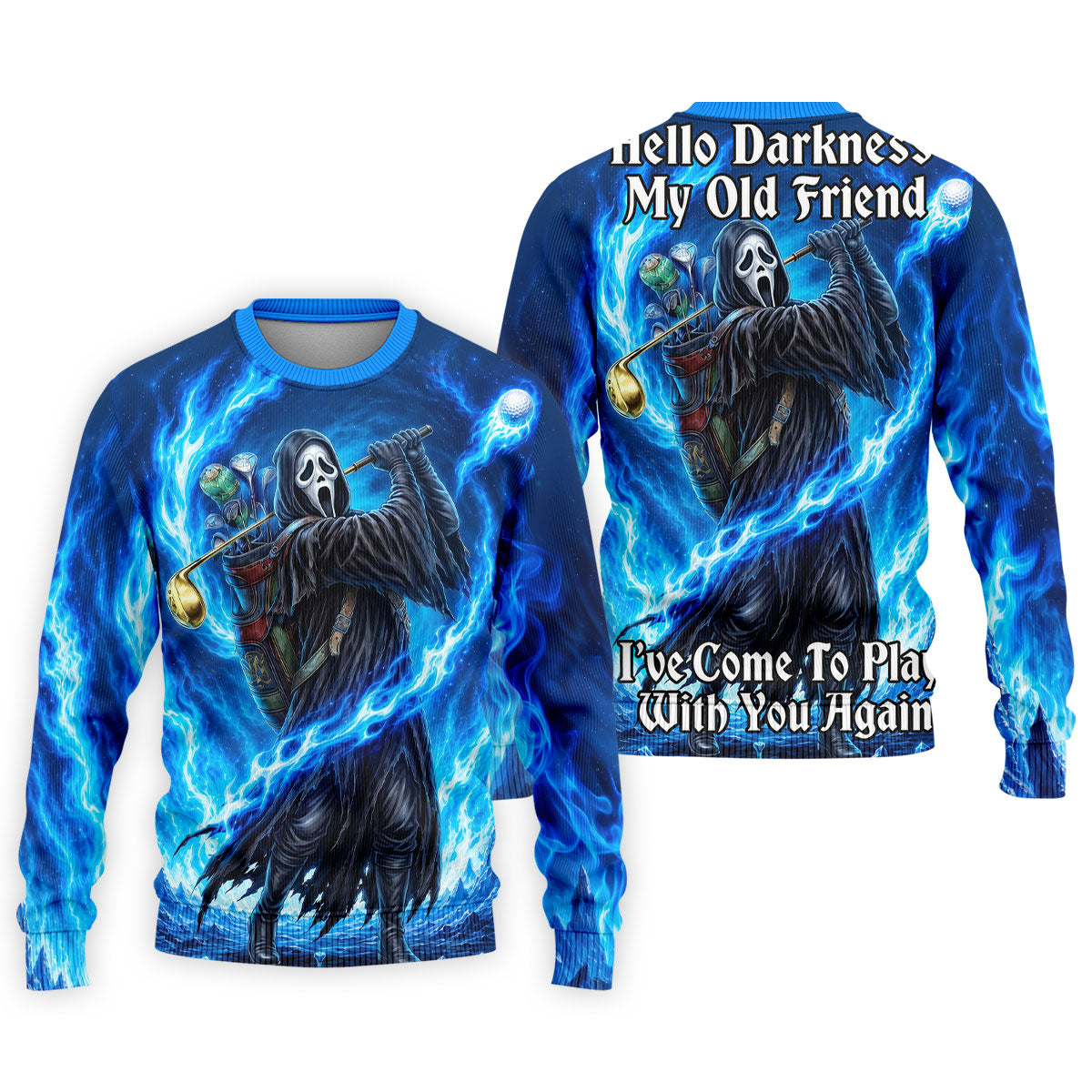 Hello Darkness Flame Horror Character Polo Shirt, Mens Polo Shirts, Men's Golf Shirt