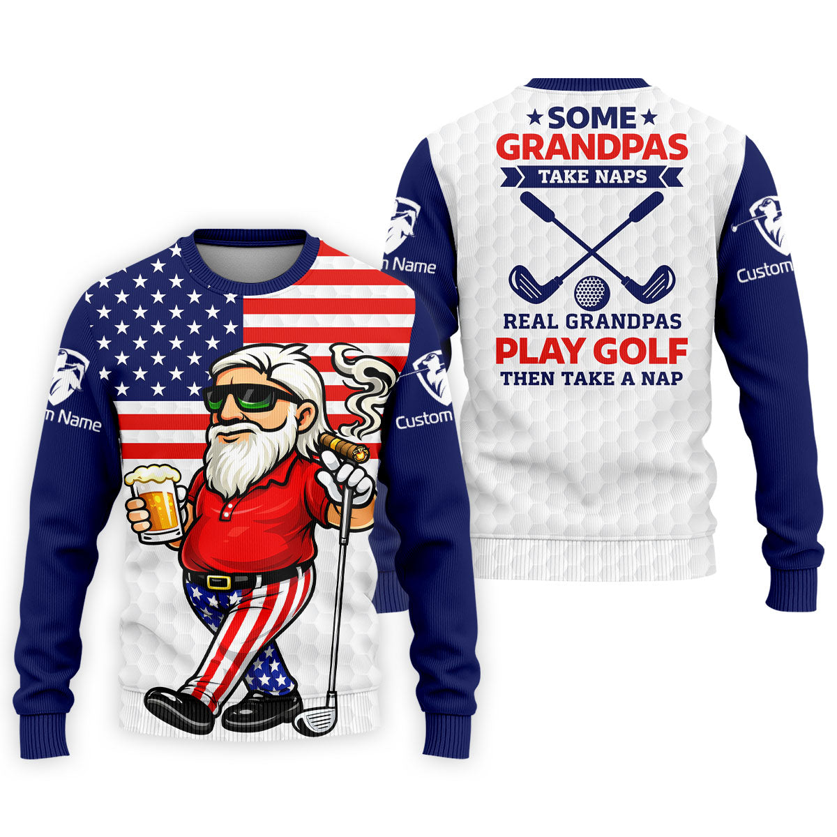 Real Grandpas Play Golf Father's Day 4th Of July Golf Shirt, 250 Years Polo Shirts For Men