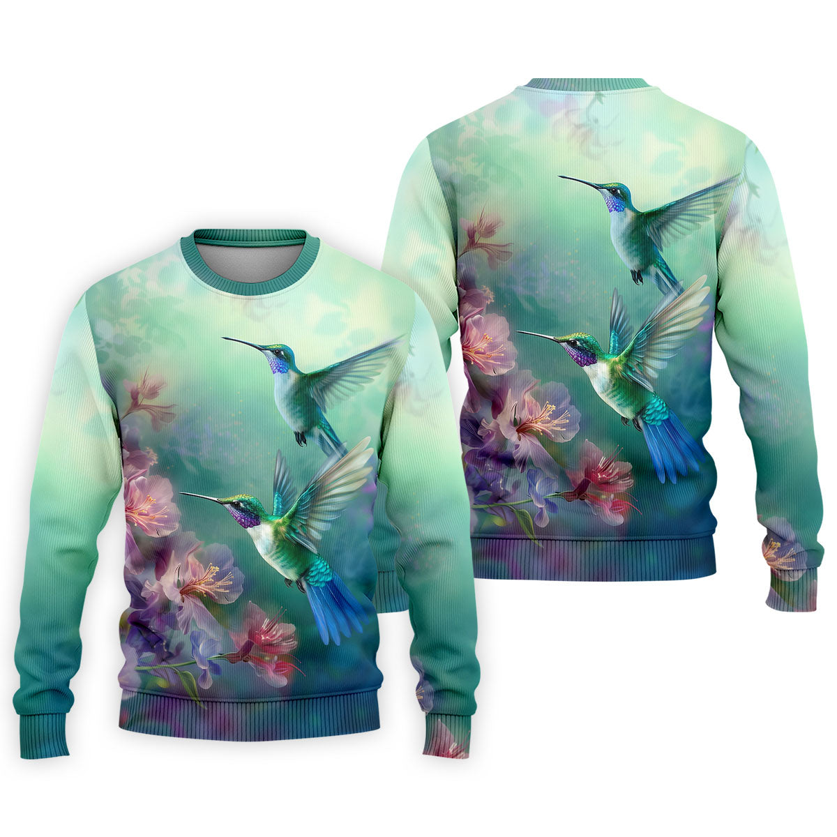 Hummingbird And Floral Garden Polo Shirt, Mens Golf Shirts, Golf Polo Shirts For Men