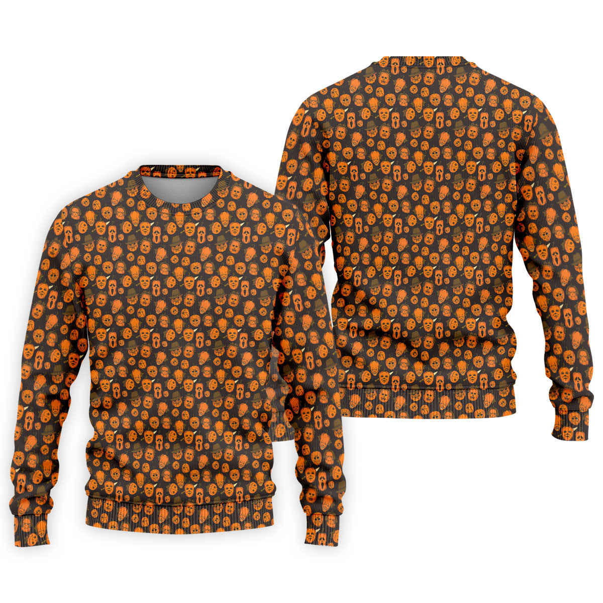 Halloween Horror Character Pumpkin Pattern Golf Shirt, Mens Golf Polo, Hawaiian Golf Shirt