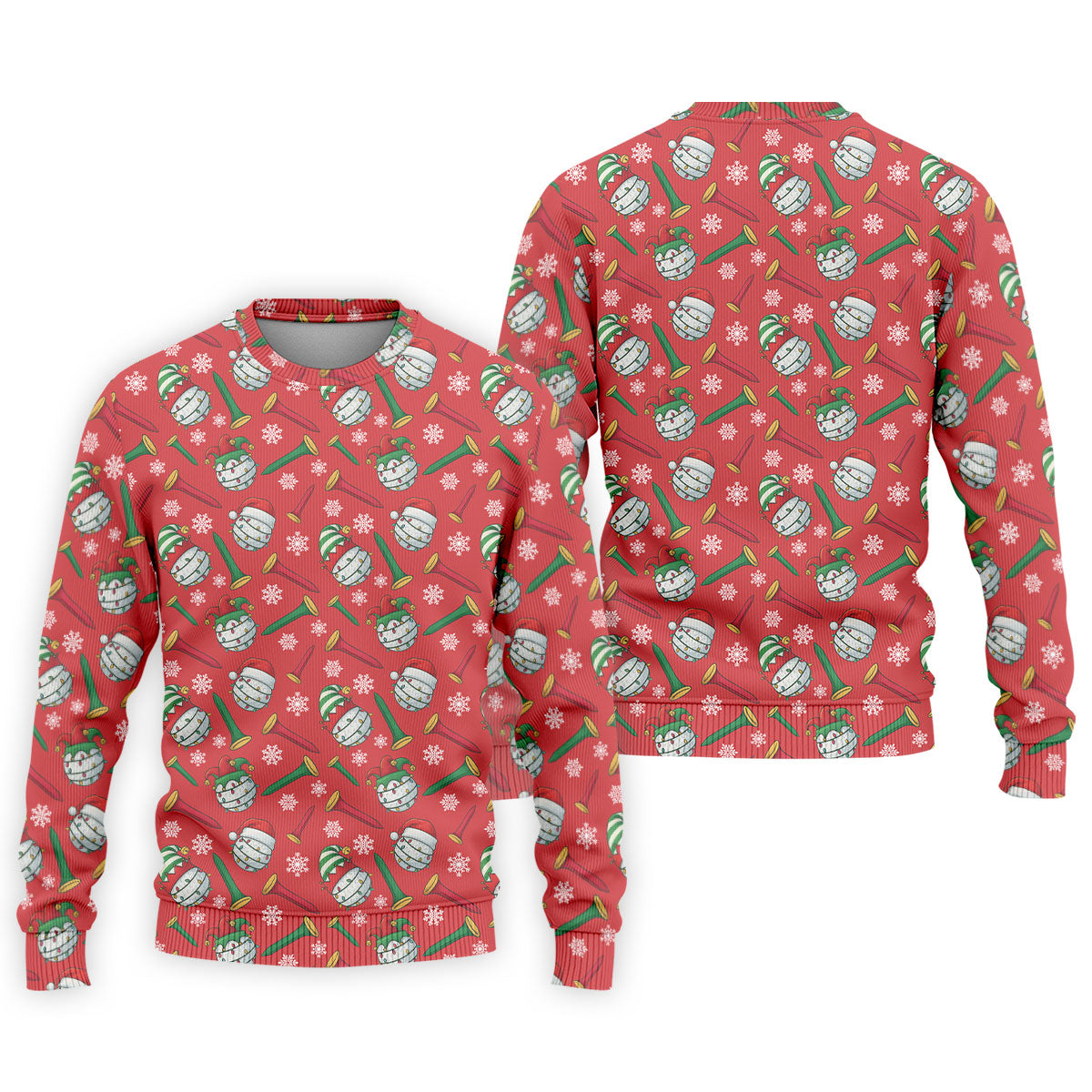 Funny Golf Ball Red Christmas Golf Shirt, Women's Golf Tops, Christmas Golf Gift
