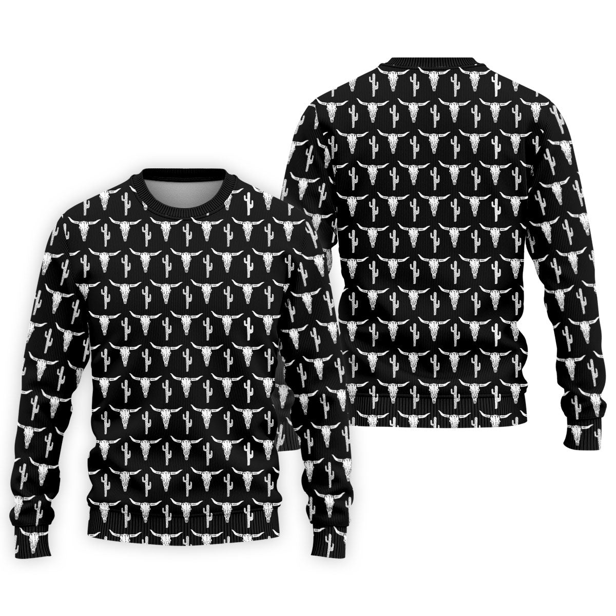 Longhorn Cow Skull Western Theme Black Golf Tops For Men, Polo ShirtFor Men, Golf Shirts For Men
