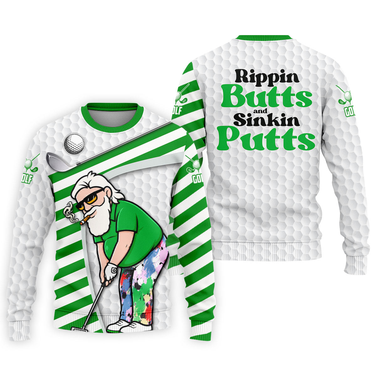 Funny Rippin Butts And Sinkin Putts Polo Shirt, Mens Golf Shirts, Golf Shirts For Men
