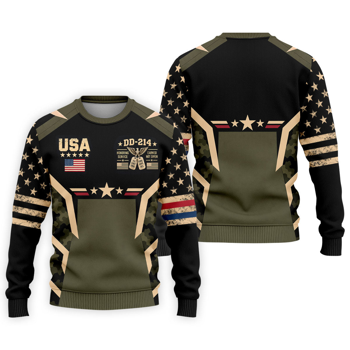 DD-214 USA Stars Camo Golf Polo Shirt, Veterans Day Shirt, Mens Golf Polo Shirts