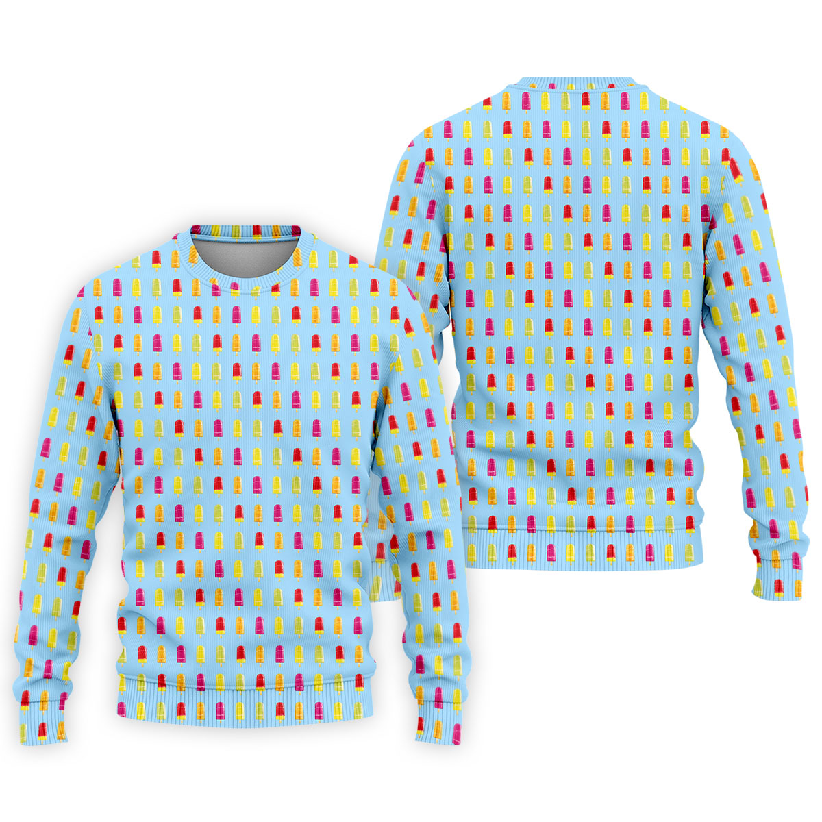 Colorful Popsicle Summer Pattern Golf Shirt, Mens Golf Polo, Printed Golf Shirts