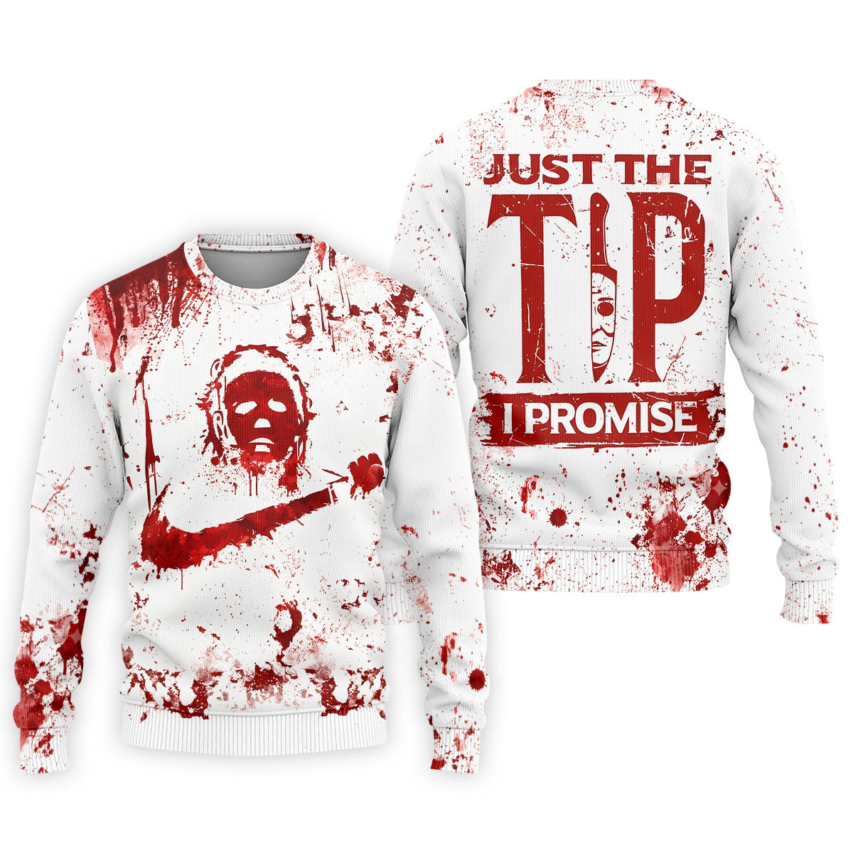 Just The Tip I Promise Halloween Horror Polo Shirt, Mens Golf Polo, Mens Golf Shirts