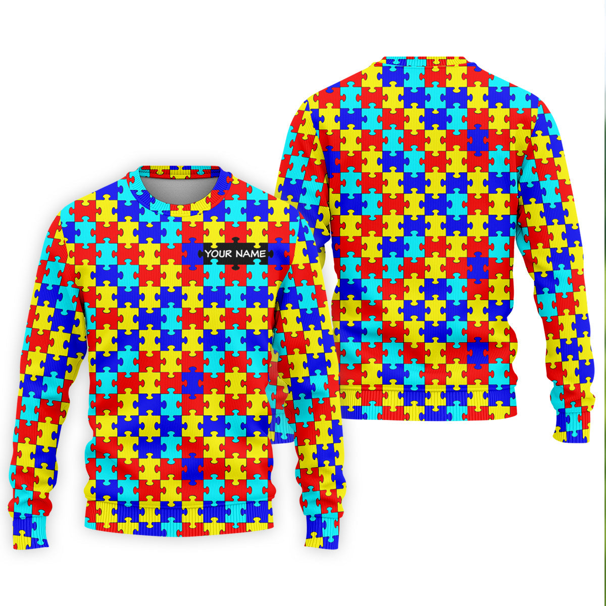 Autism Awareness Colorful Puzzle Pattern Golf Tops For Men, Polo ShirtFor Men, Golf Shirts For Men