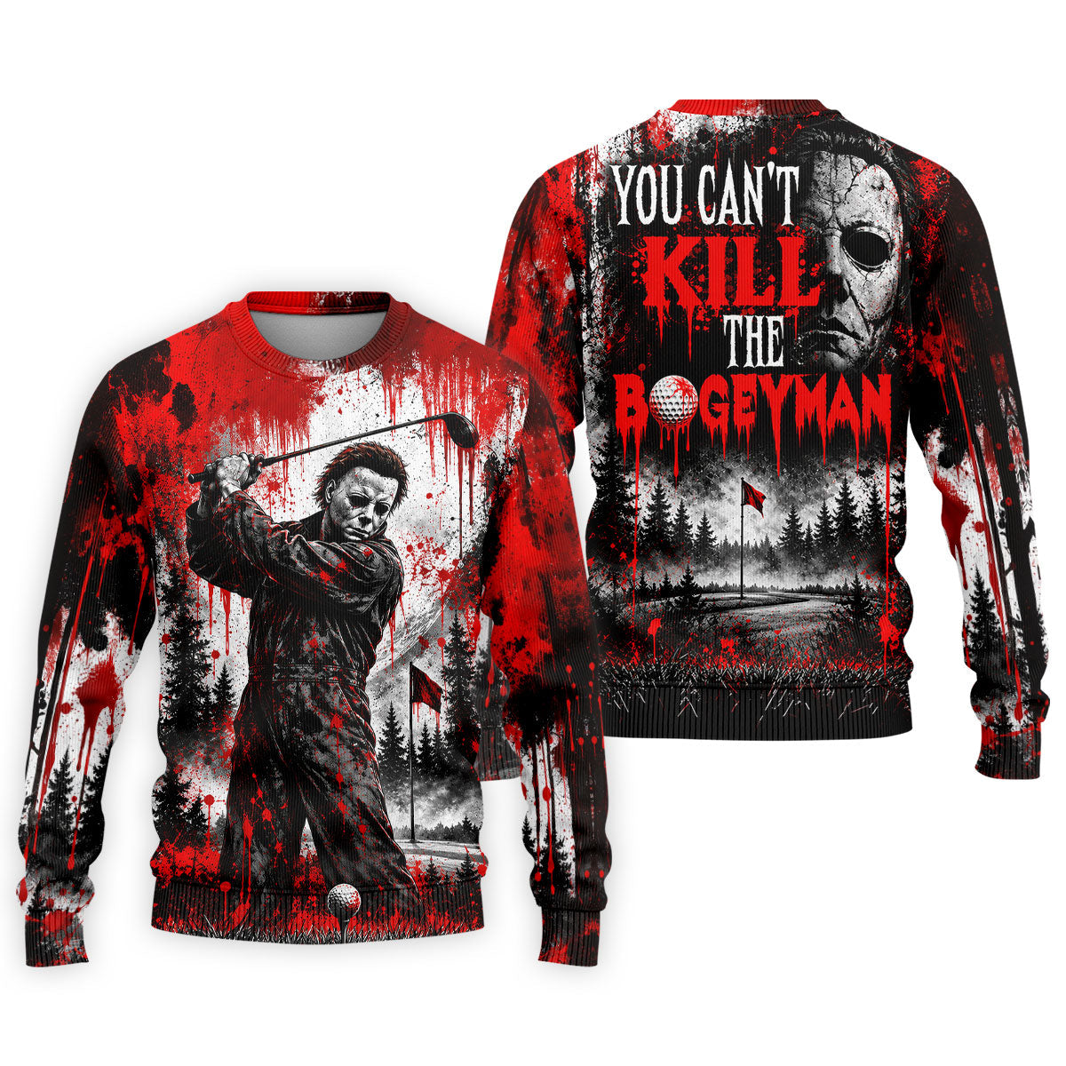 You Can't Kill Bogeyman Halloween Horror Character Polo Shirt, Golf Polo, Mens Golf Shirts