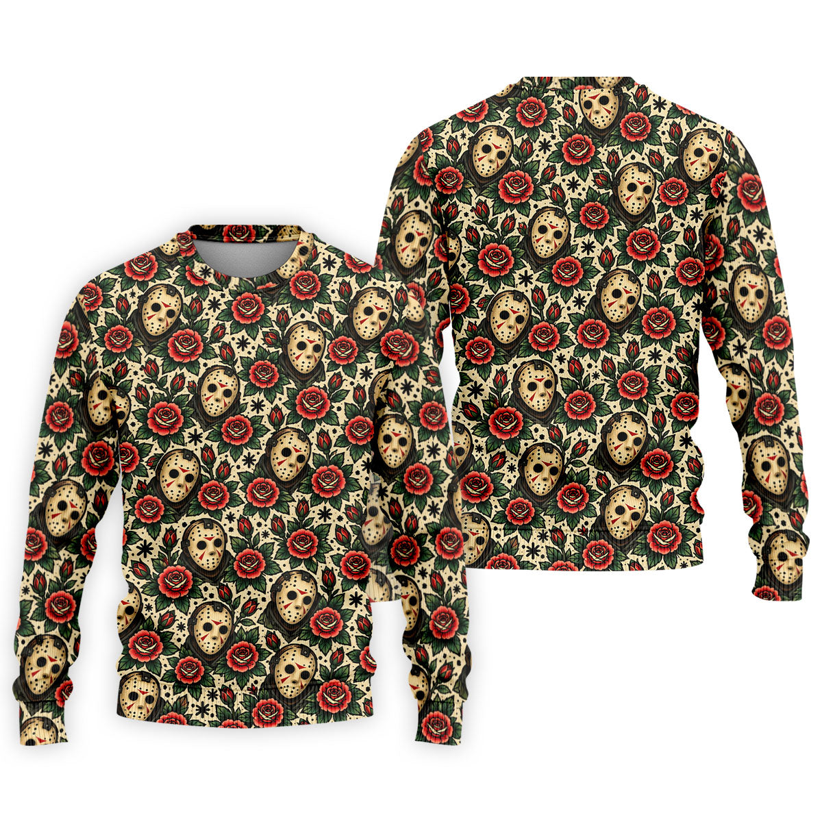 Rose Mask Halloween Horror Character Polo Shirt, Mens Golf Polo, Mens Golf Apparel