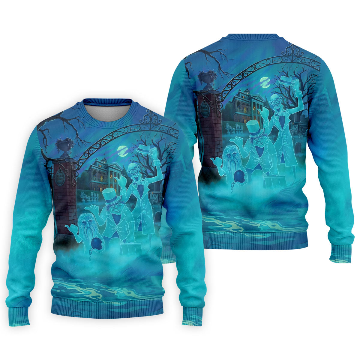 Ghost Trio At Haunted House Gate Halloween Polo Shirt, Mens Golf Shirts, Mens Polo Shirts