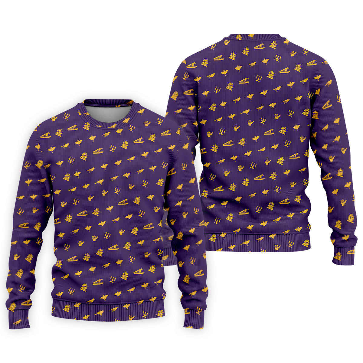 Purple Gravestone Bat Halloween Pattern Polo Shirt, Golf Shirts For Men, Mens Polo Shirts