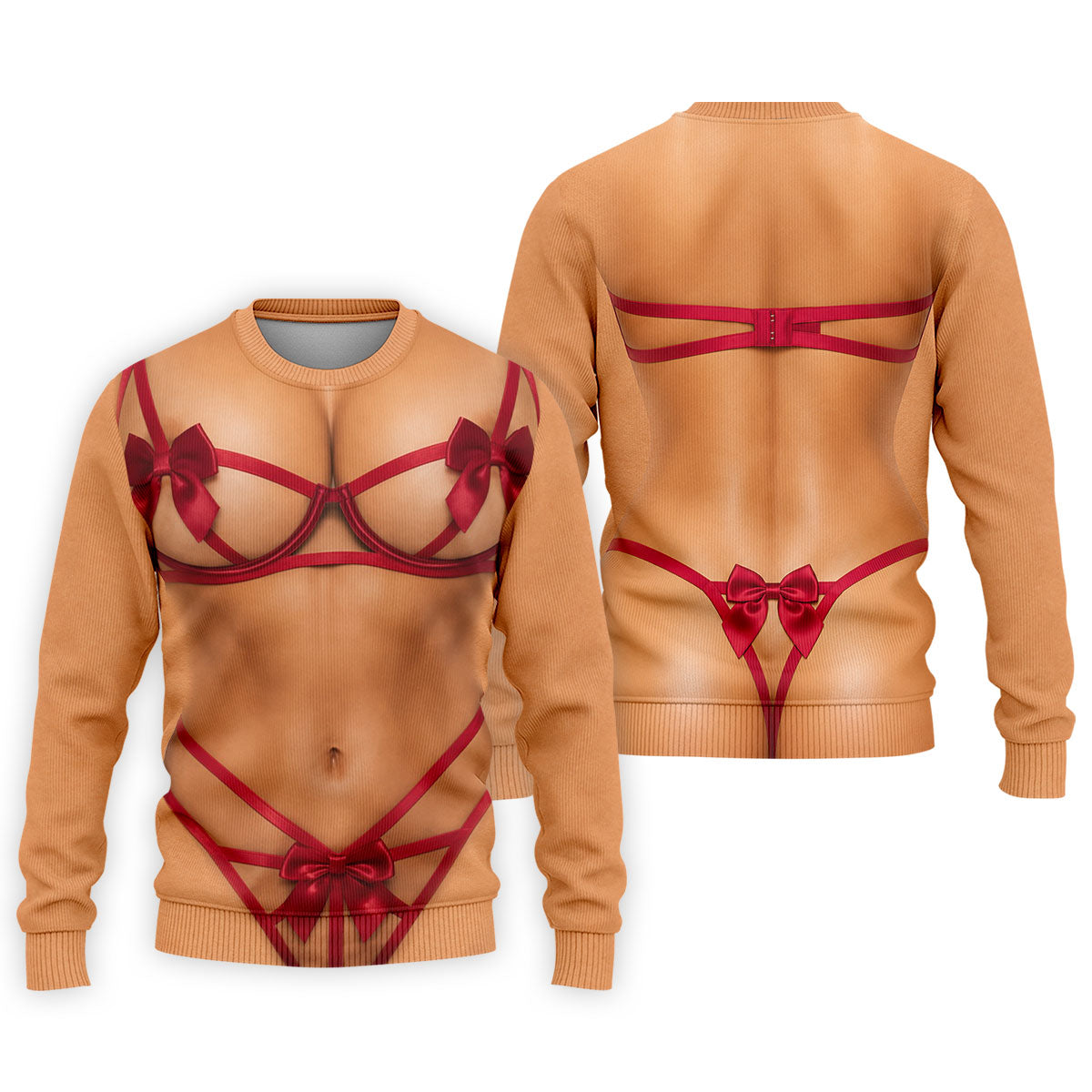 Funny Red Ribbon Lingerie Costume Polo Shirt, Men's Golf Shirt, Golf Apparel For Men