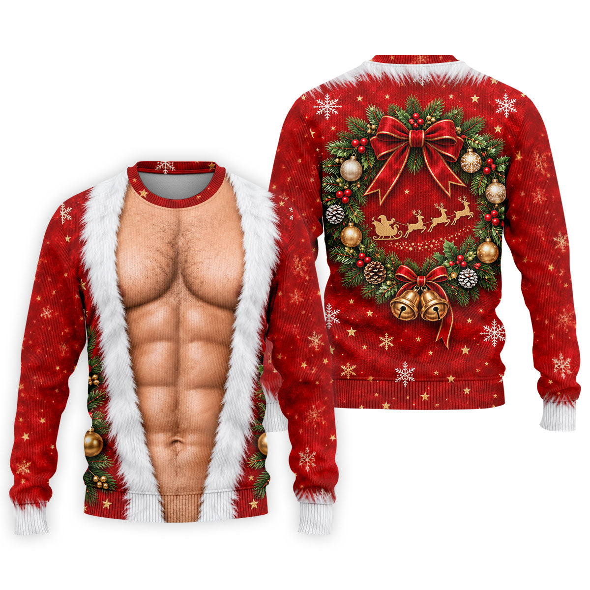 Santa Muscle Body Christmas Golf Shirt, Mens Golf Polo, Golf Shirts For Men