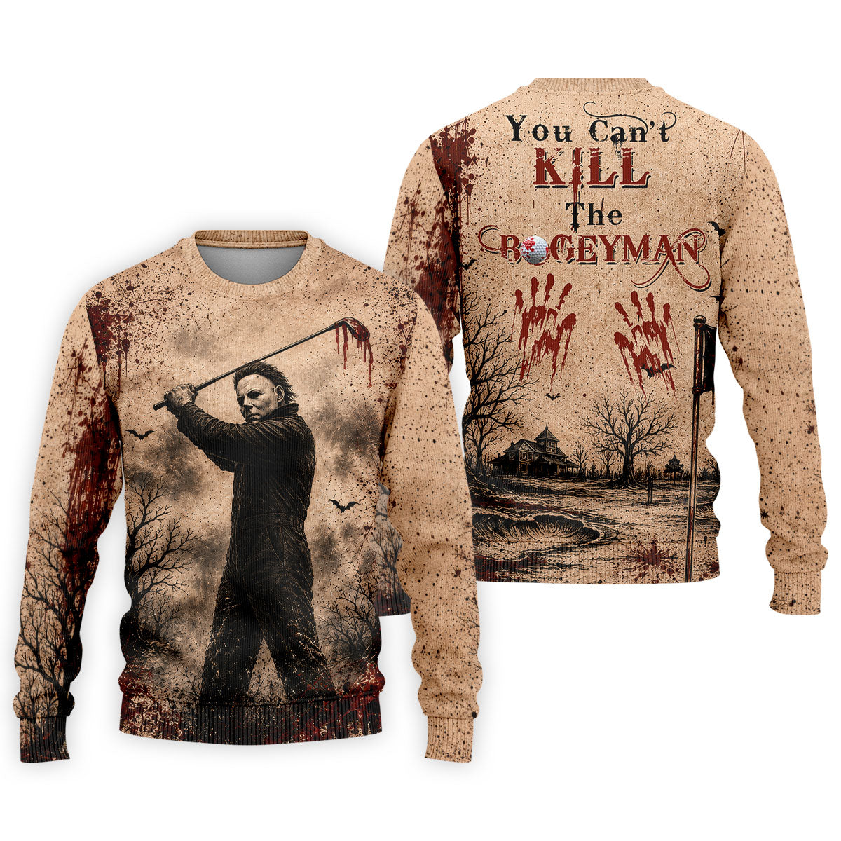 You Can't Kill The Bogeyman Halloween Golf Polo Shirt, Mens Golf Polo, Printed Golf Shirts