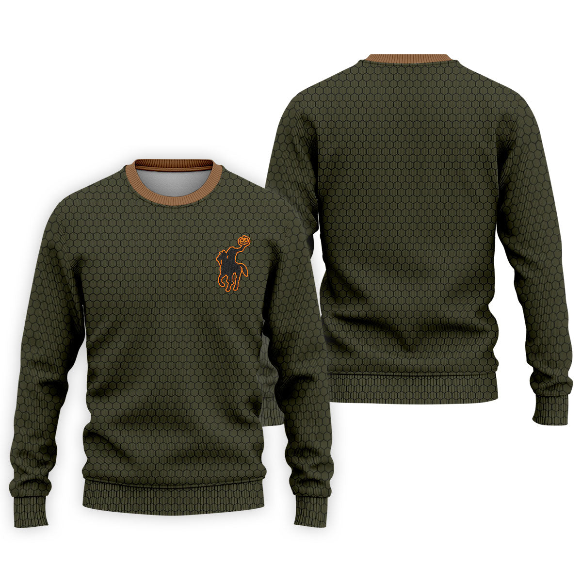 Pumpkin Rider Halloween Horror Character Polo Shirt, Mens Golf Shirts, Mens Golf Apparel