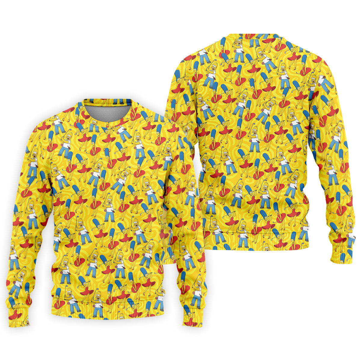 Funny Cartoon Couple Golf Pattern Polo Shirt, Mens Golf Polo, Golf Apparel For Men