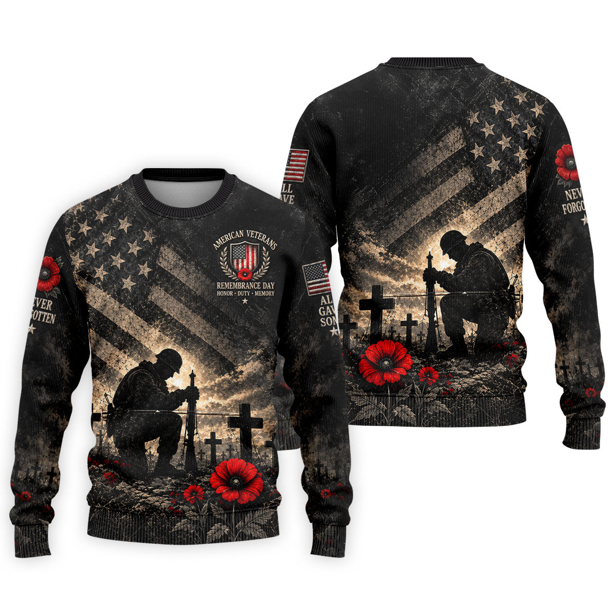 Poppy Soldier Memorial Golf Polo Shirt, Veterans Day Shirt, Mens Golf Polo Shirts