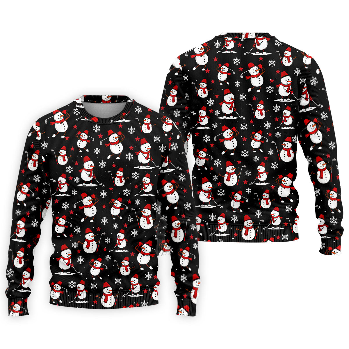 Cute Snowman Golf Pose Black Golf Shirt, Christmas Golf Shirt, Golf Shirts For Men, Golf Gift For Men