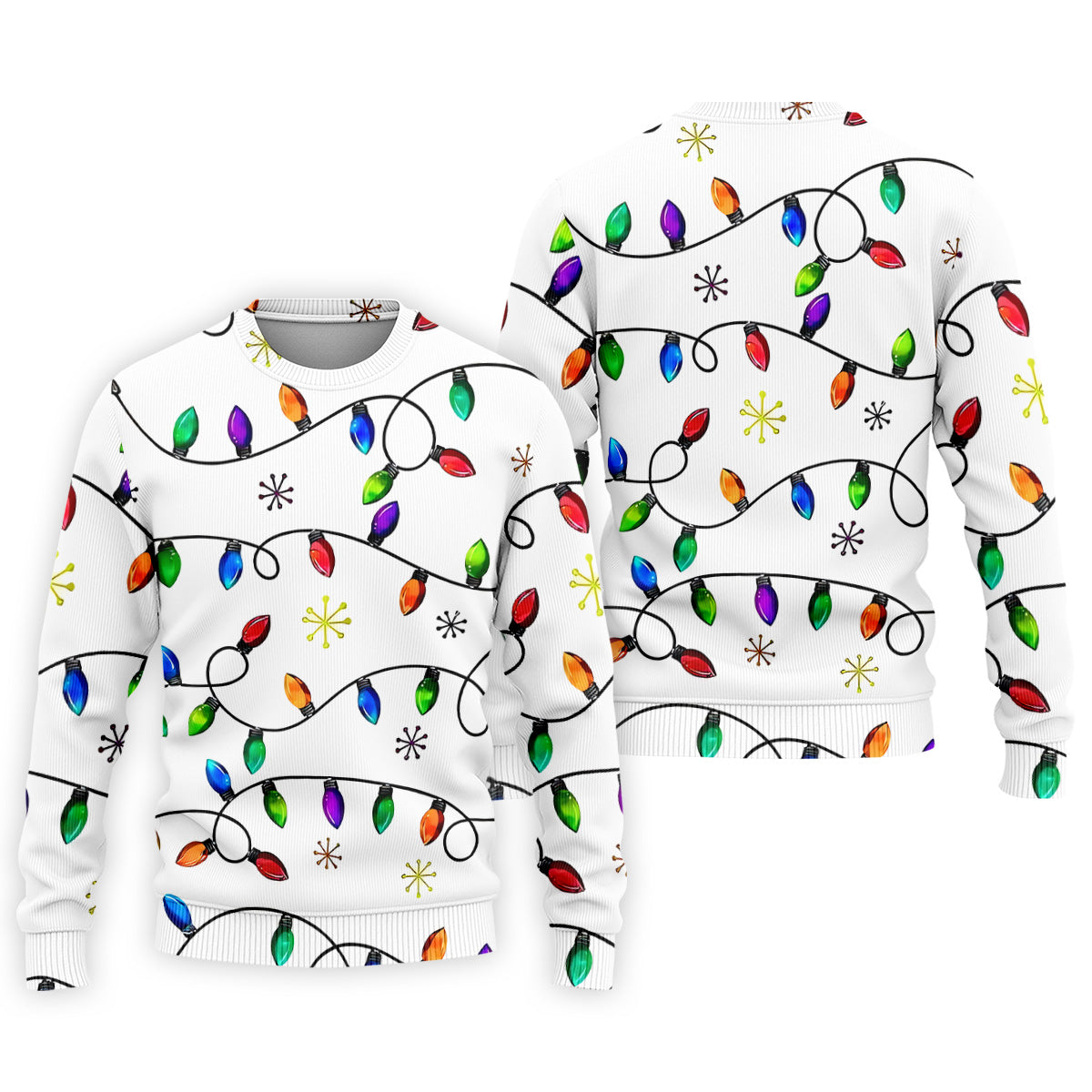 Christmas Light Print Fun Men's Golf Polos, Christmas Golf Shirt, Unique Gift For Golfer, Polo Shirts For Men