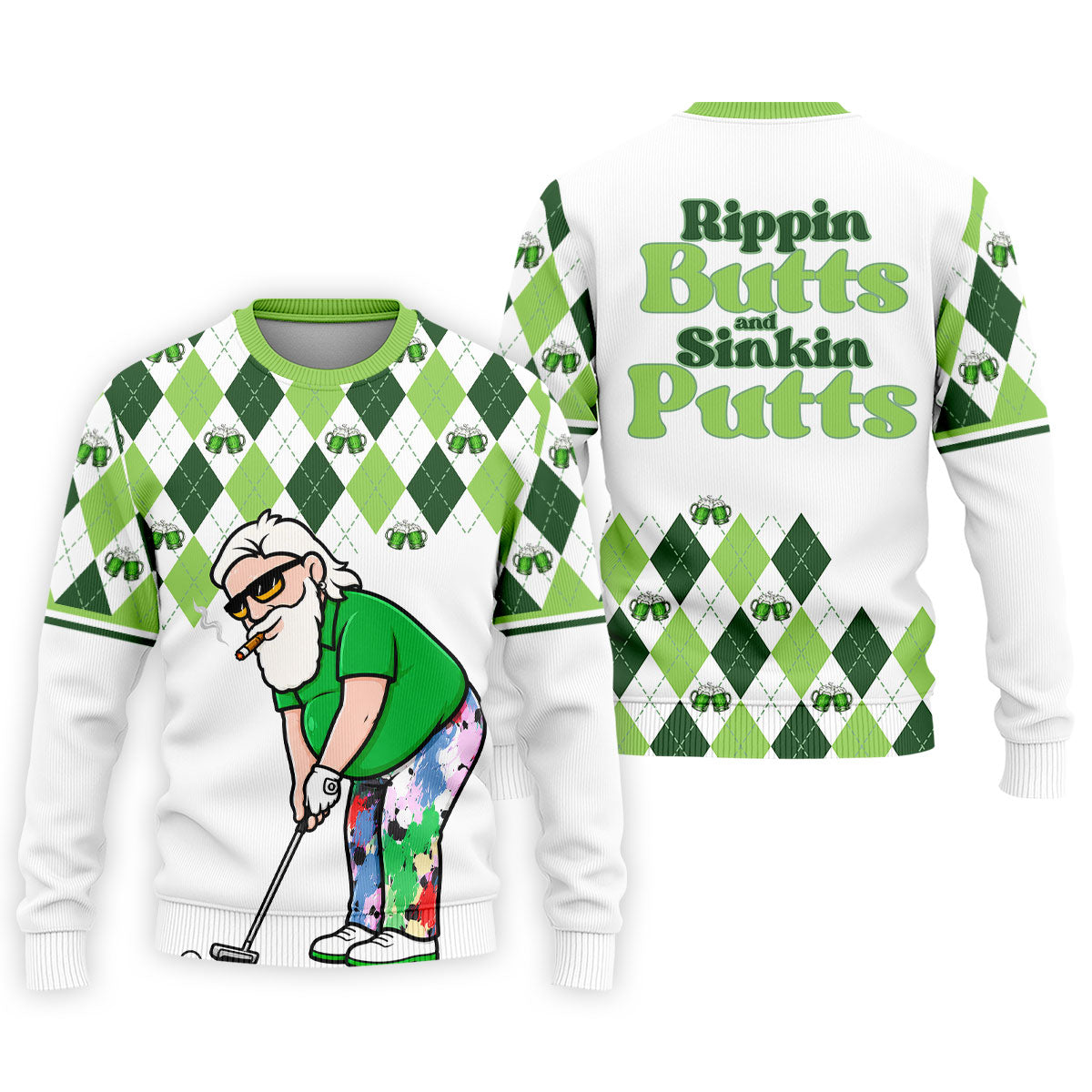 Funny Rippin Butts And Sinkin Putts Polo Shirt, Mens Polo Shirts, Mens Golf Apparel