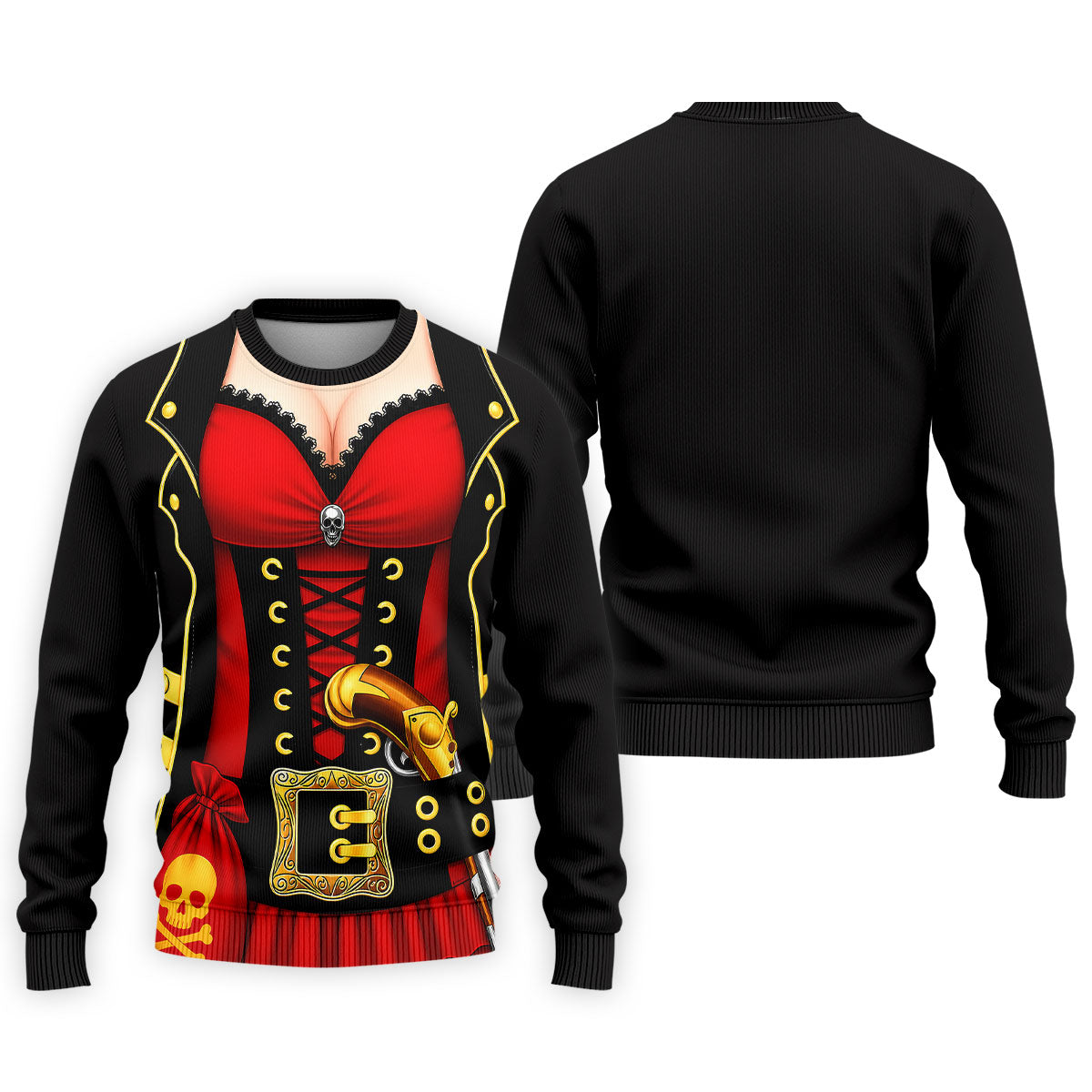Red Corset Pirate Costume Skull Belt Golf Shirt, Mens Golf Polo, Golf Apparel For Men, Printed Golf Shirts