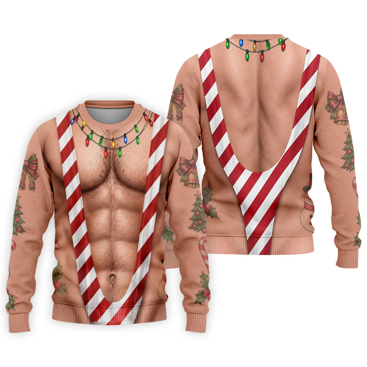 Funny Christmas Candy Cane Suspenders Polo Shirt, Men's Golf Shirt, Mens Polo Shirts
