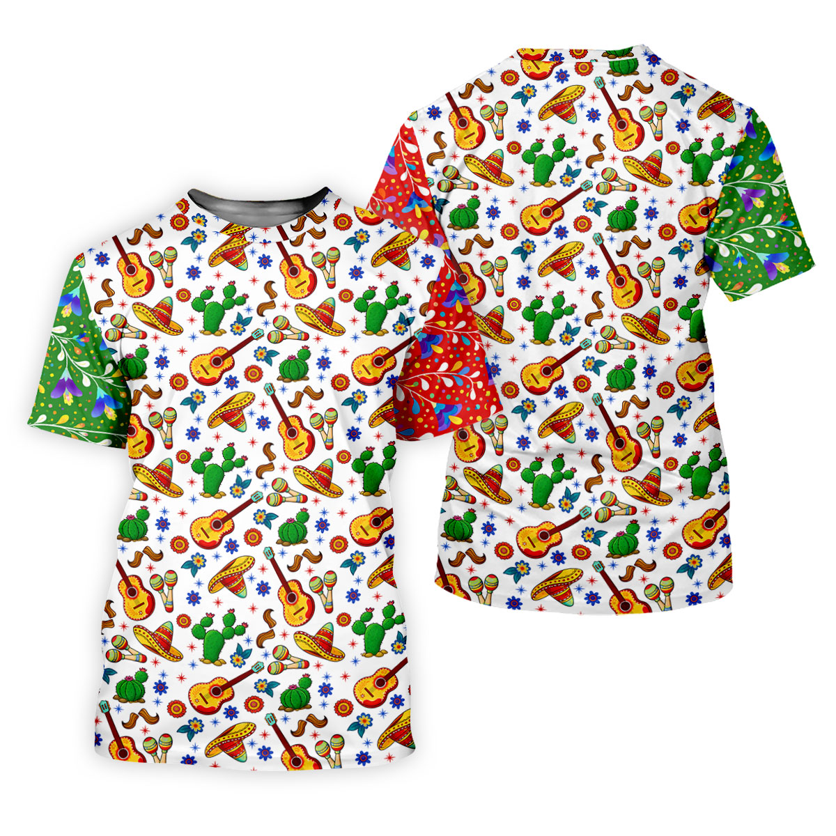 Mexican Party Seamless Pattern Golf Tops For Men, Cinco De Mayo Celebration Golf Shirts For Men