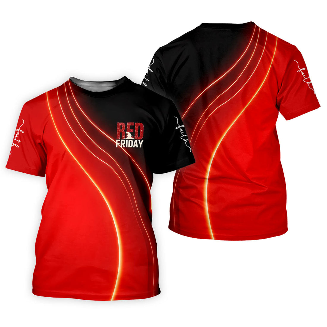 Red Friday Red Black Gradient Faith 4th Of July Golf Shirt, 250 Years Polo Shirts For Men