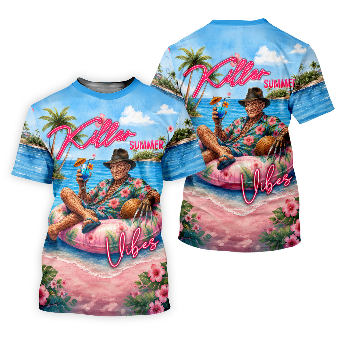 Killer Summer Vibes Burned Slasher Golf Polo Shirt, Women's Golf Polo, Ladies Golf Tops