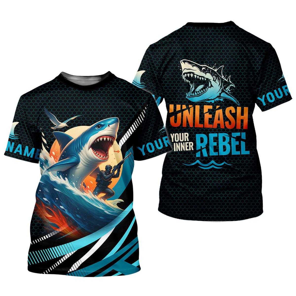 Shark Fishing SPF Shirts, Unleash Your Inner Rebel Performance Fishing Shirts, Fishing Shirts For Men