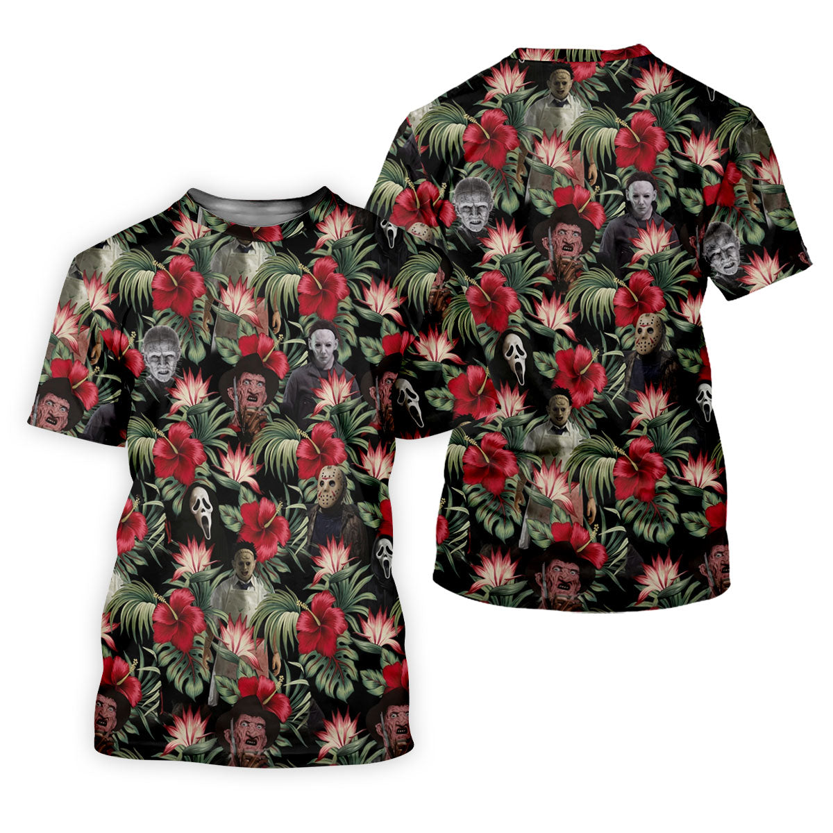 Halloween Tropical Horror Character Golf Shirt, Women's Golf Polo, Printed Golf Shirt
