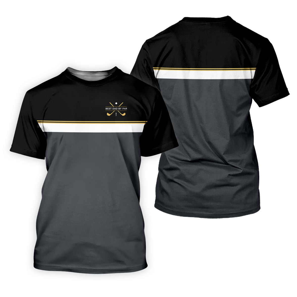Best Dad By Par Black And Grey Dad Golf Shirt, Father's Day Golf Gift, Polo Shirts For Men