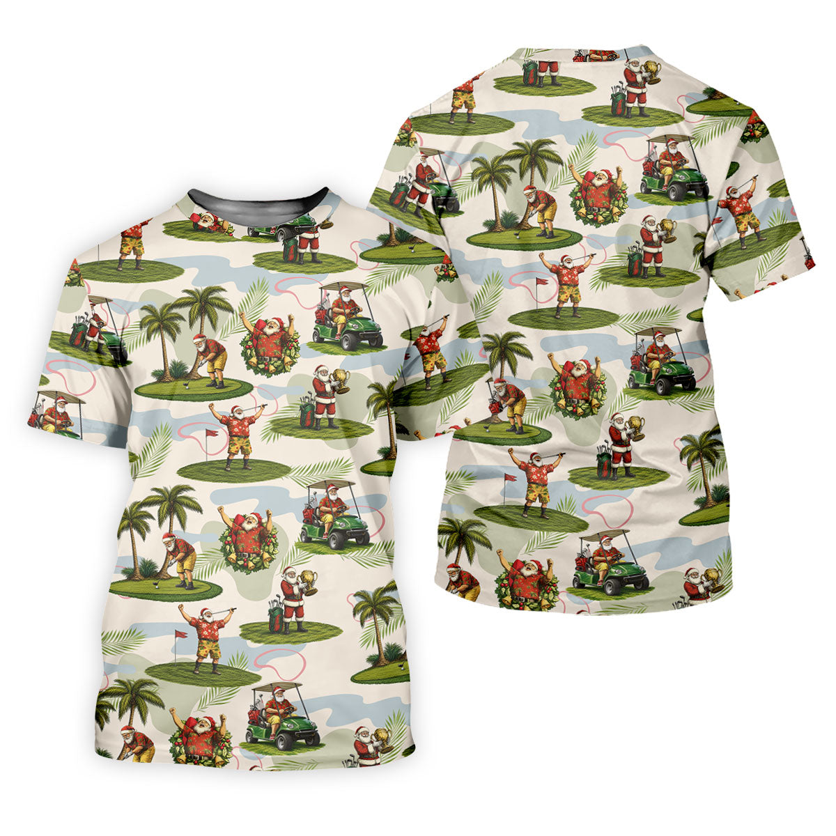 Santa Claus Golf Christmas Pattern Polo Shirt, Womens Golf Polo, Christmas Golf Shirt