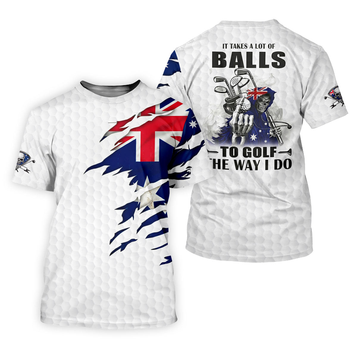 It Takes A Lot Of Ball To Golf The Way I Do Australia Flag Print Ladies Golf Tops, Golf Shirt For Women