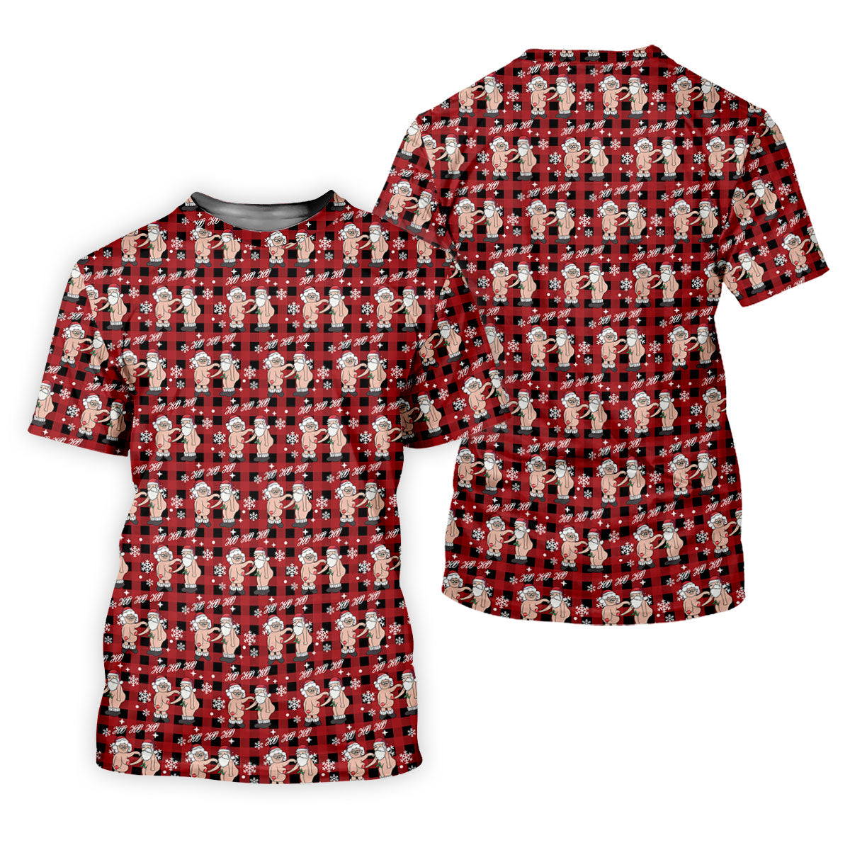 Ho Ho Ho Naughty Couple Funny Santa Christmas Golf Shirt, Fun Golf Shirts For Men, Polo Shirts For Men