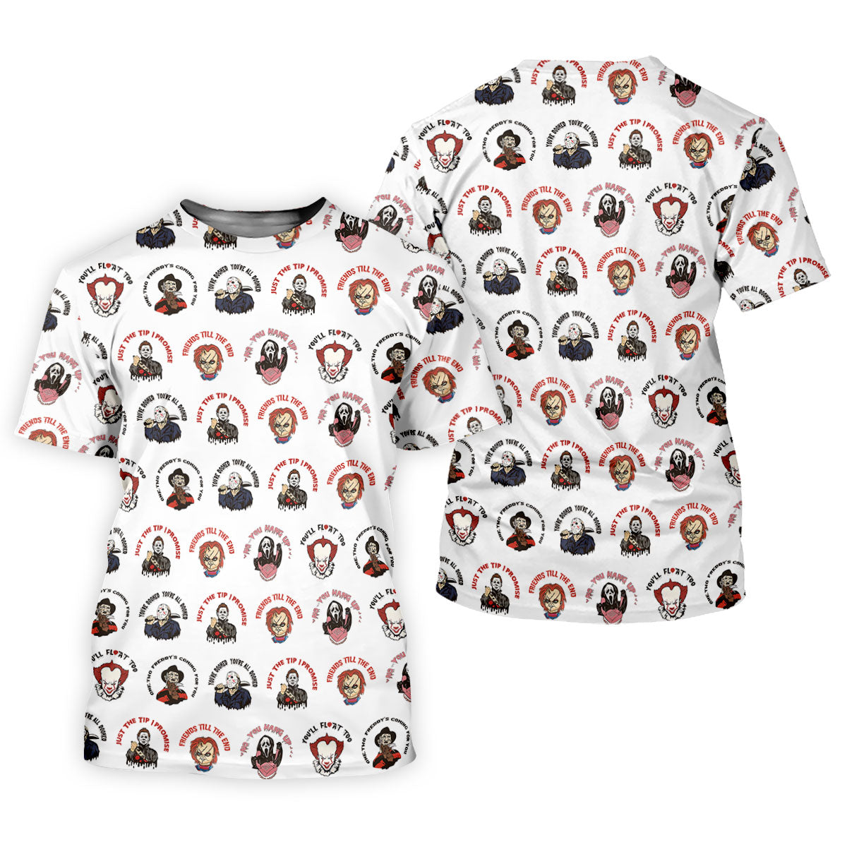 Just The Tip I Promise Horror Character Villains Golf Polo Shirt, Mens Golf Polo, Printed Golf Shirts
