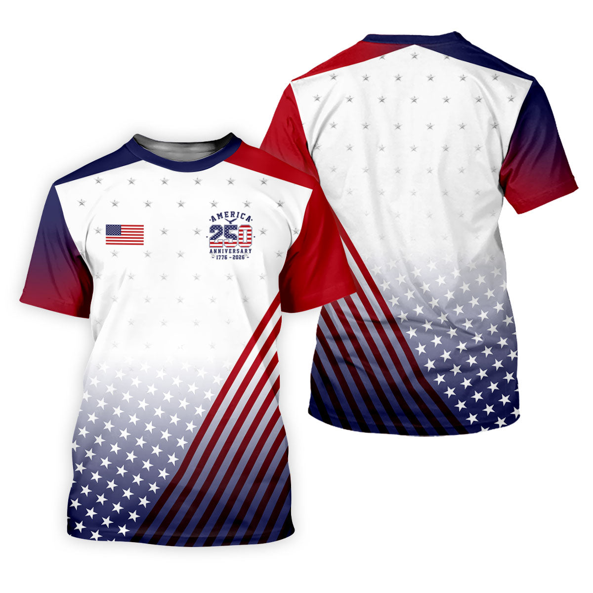 America 250 Anniversary 1776-2026 Flag Logo Golf Shirt For Women, Patriotic 4th Of July Golf Shirt
