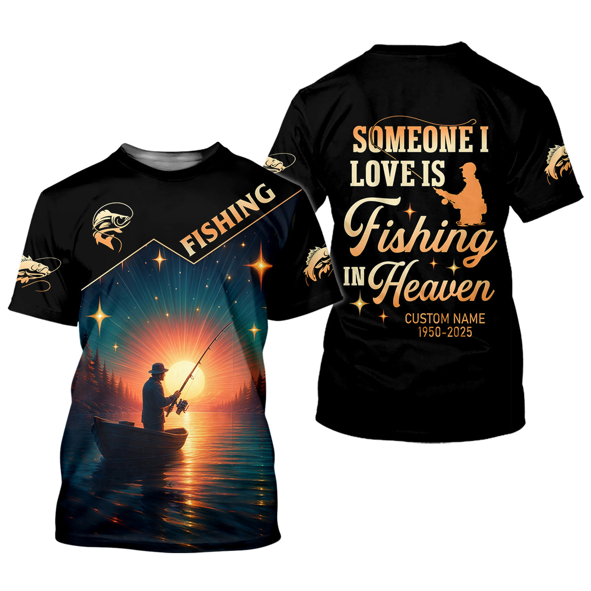 Someone I Love is Fishing in Heaven Shirt, Funny Fishing T-shirt, Women SPF Shirt, Female Fishing Shirts
