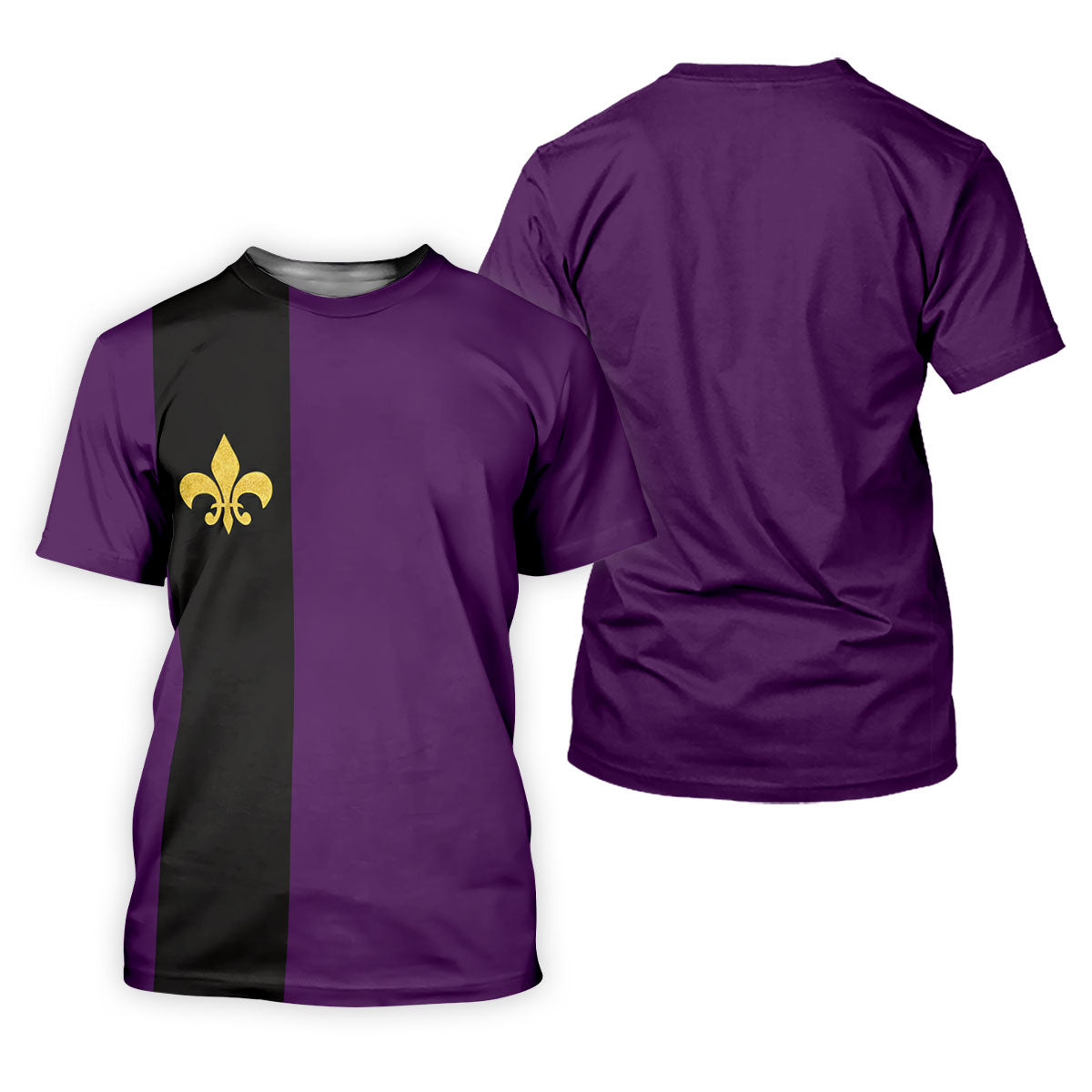 Mardi Gras Fleur De Lis Black Vertical Stripe Purple Golf Shirt, Women's Golf Tops, Ladies Golf Polos