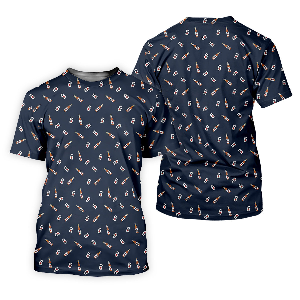 Beer Bottle Vs Can Seamless Pattern Women's Golf Tops, Golf And Beer Ladies Golf Shirt