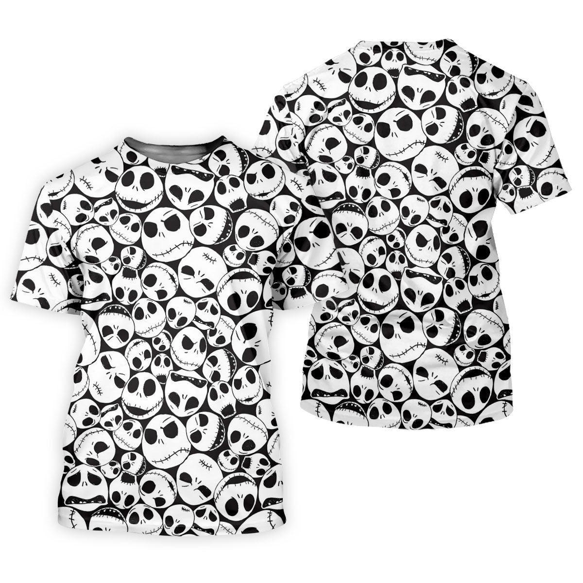 Horror Character Skull Face All Over Golf Polo Shirt, Women's Golf Apparel, Golf Shirts For Women
