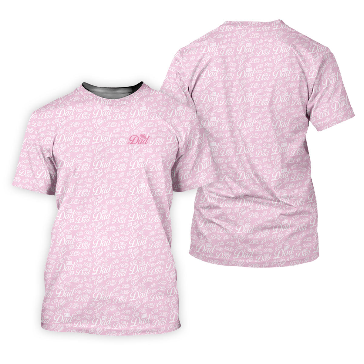 Pink Girl Dad All Over Print Golf Polo Shirt, Ladies Golf Tops, Performance Golf Shirt