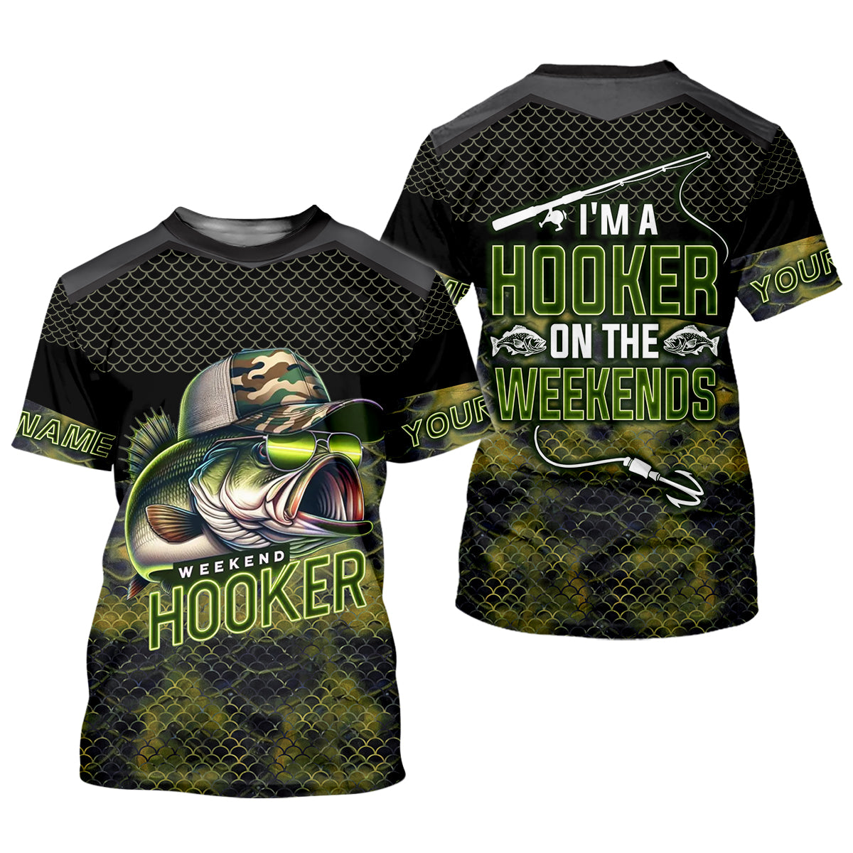 Weekend Hooker Camouflage Fishing Shirts, Fishing UPF Shirts, Men's Fishing Shirts Long Sleeve