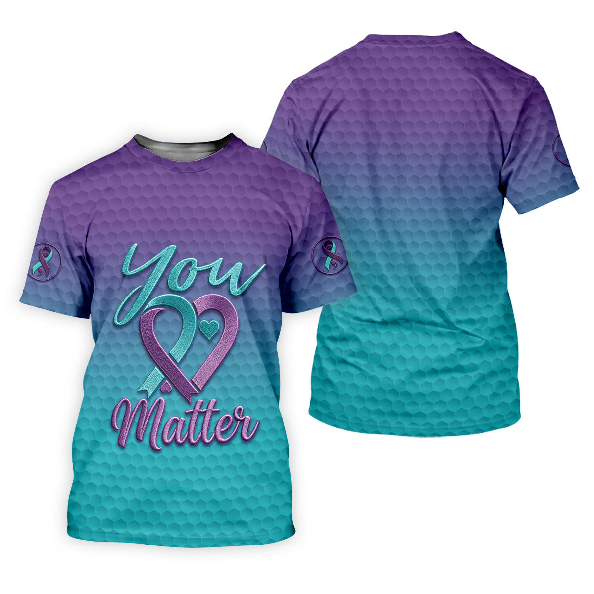 You Matter Suicide Prevention Ribbon Heart Golf Shirts For Women, Performance Golf Shirt