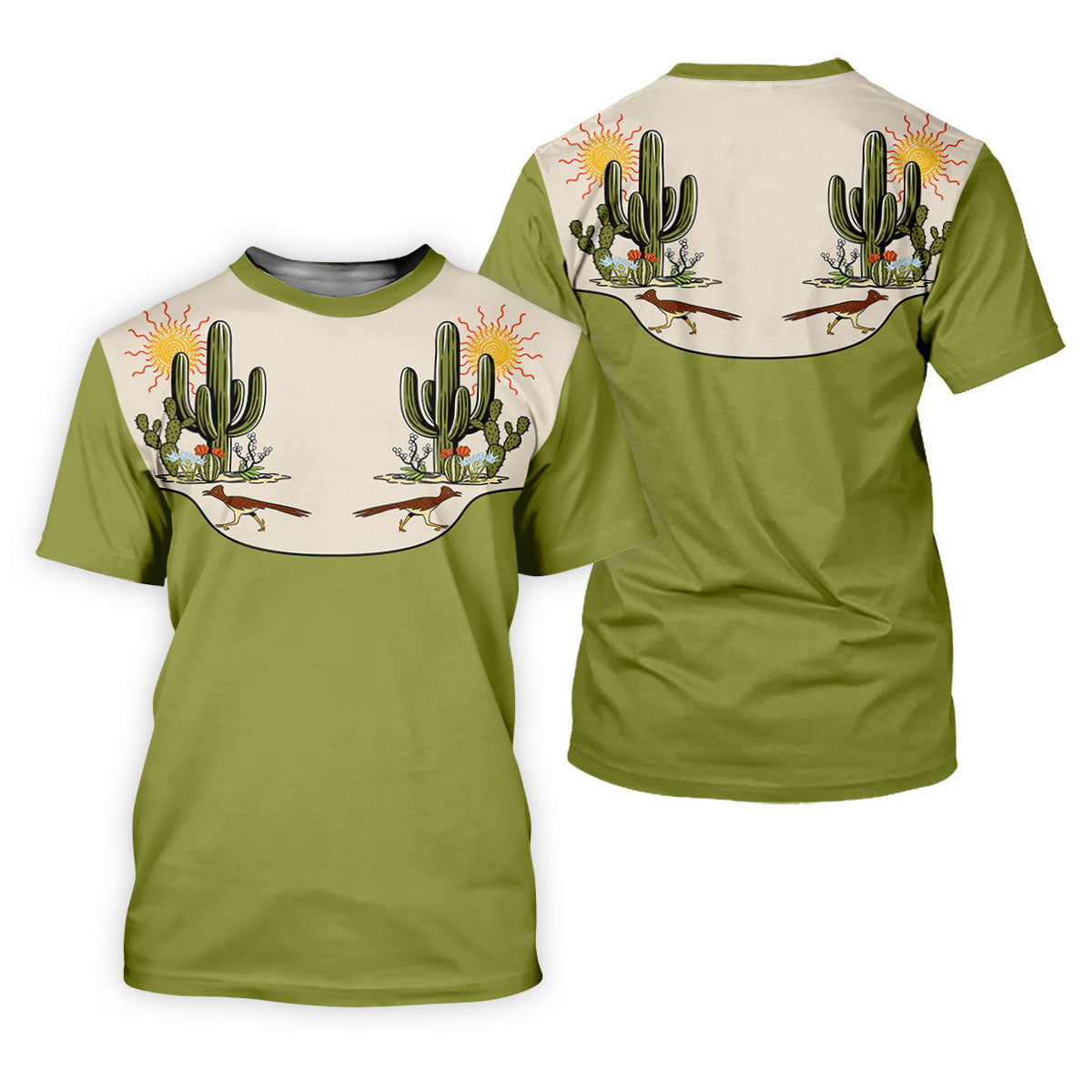 Desert Cactus Roadrunner Golf Polo Shirt, Golf Polo Shirts For Men, Hawaiian Golf Shirt