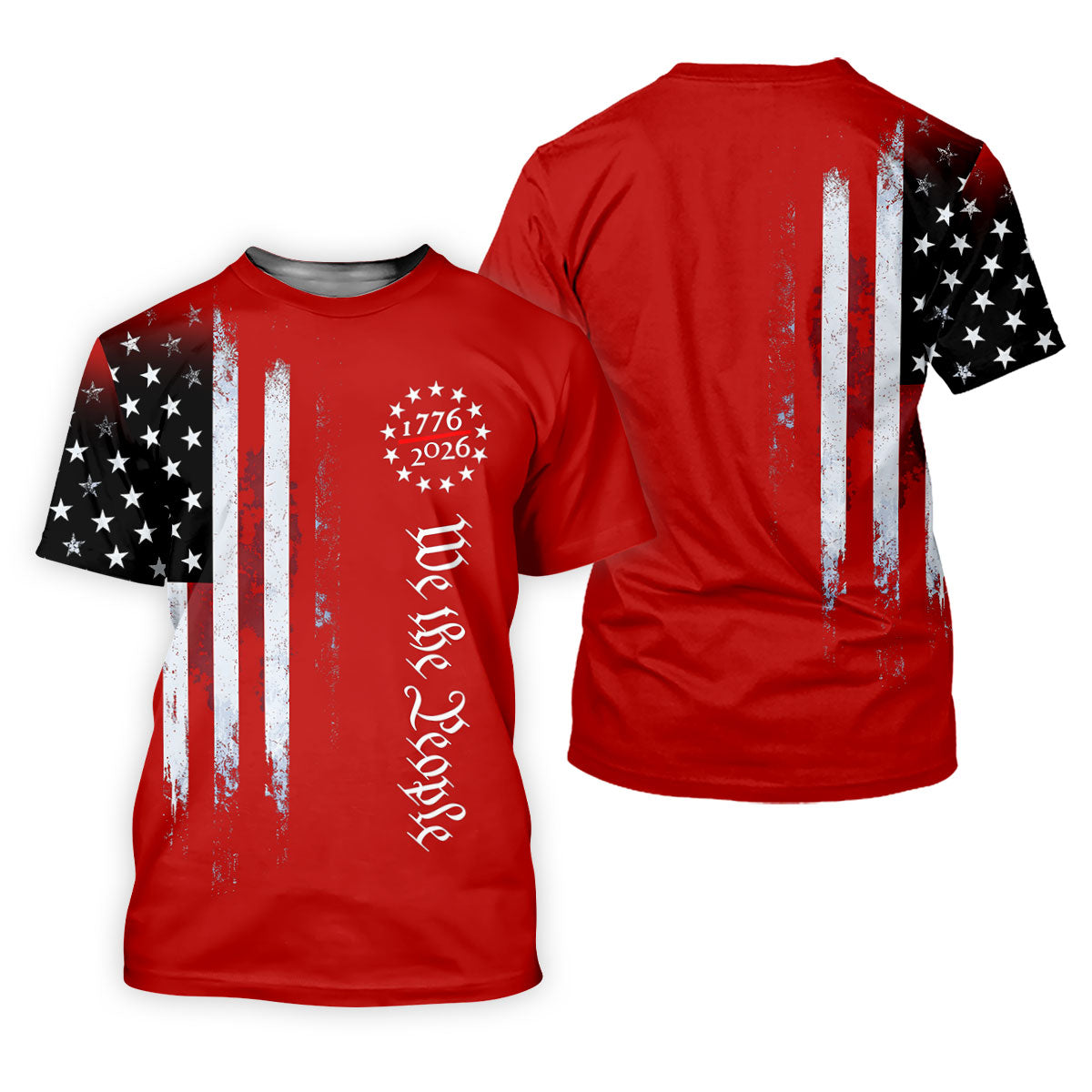 We The People 250 Years Red Vintage Golf Shirt, Patriotic 4th Of July Golf Shirt For Women
